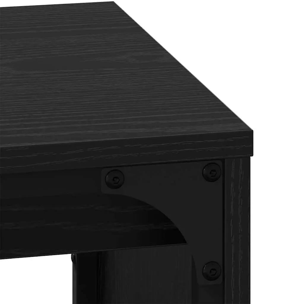 3-Piece Black Oak Nesting Coffee Table Set