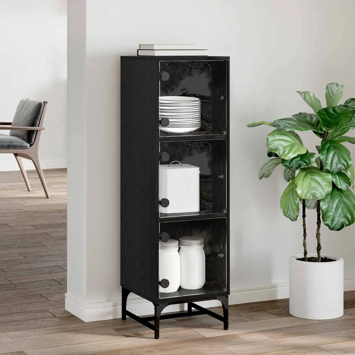 Black Sideboard for Dining Room and Living Space