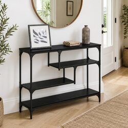 Narrow Black Console Table for Entryways and Living Rooms