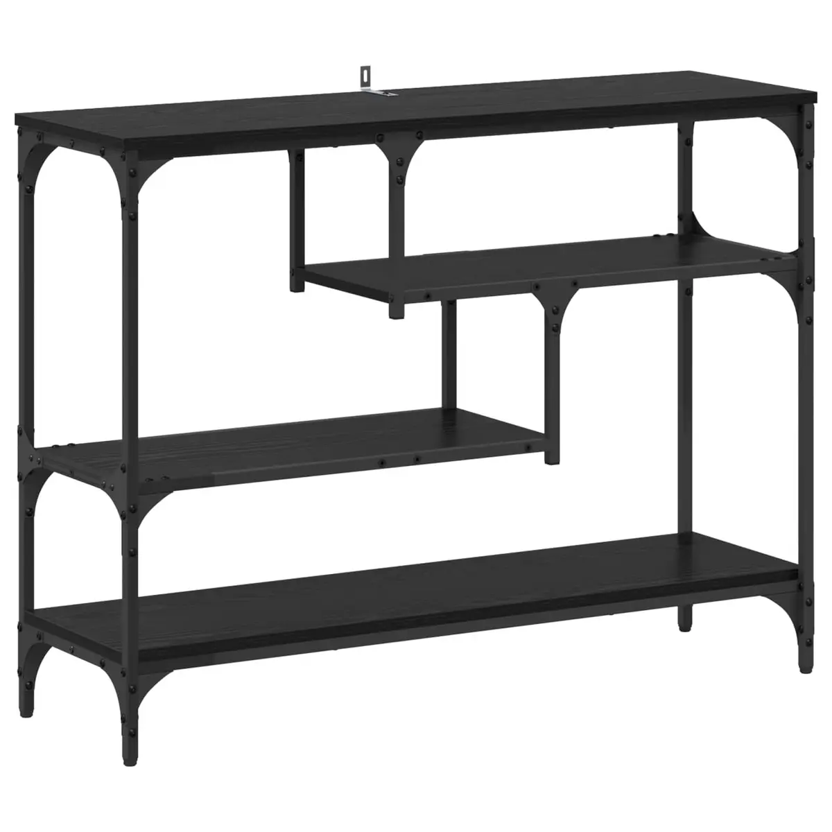 Console Table Industrial Style Narrow Black Engineered Wood Steel
