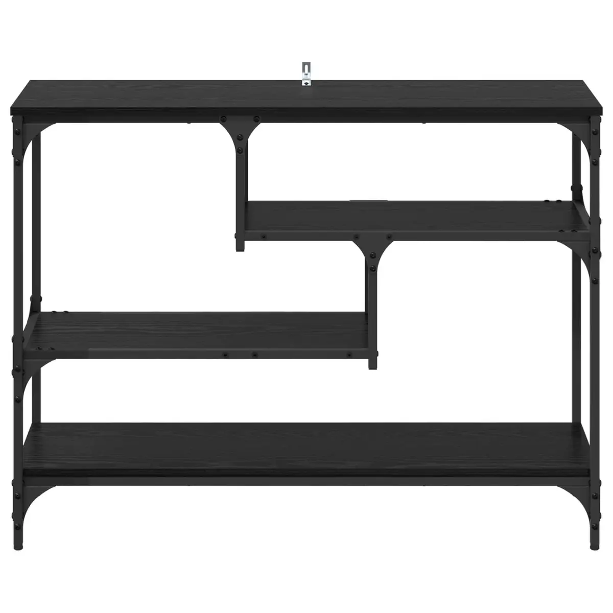 Console Table Industrial Style Narrow Black Engineered Wood Steel