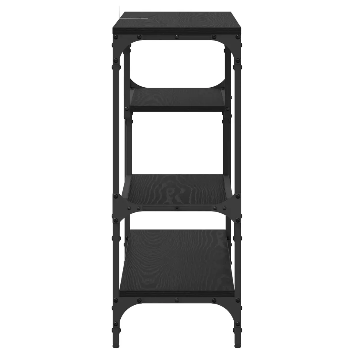 Console Table Industrial Style Narrow Black Engineered Wood Steel