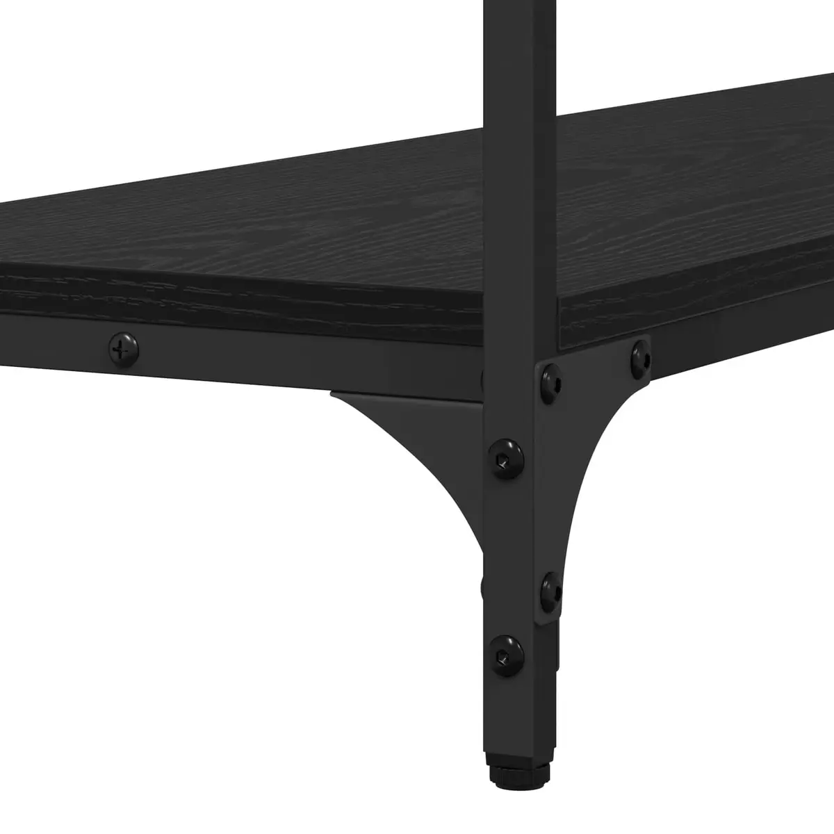 Console Table Industrial Style Narrow Black Engineered Wood Steel