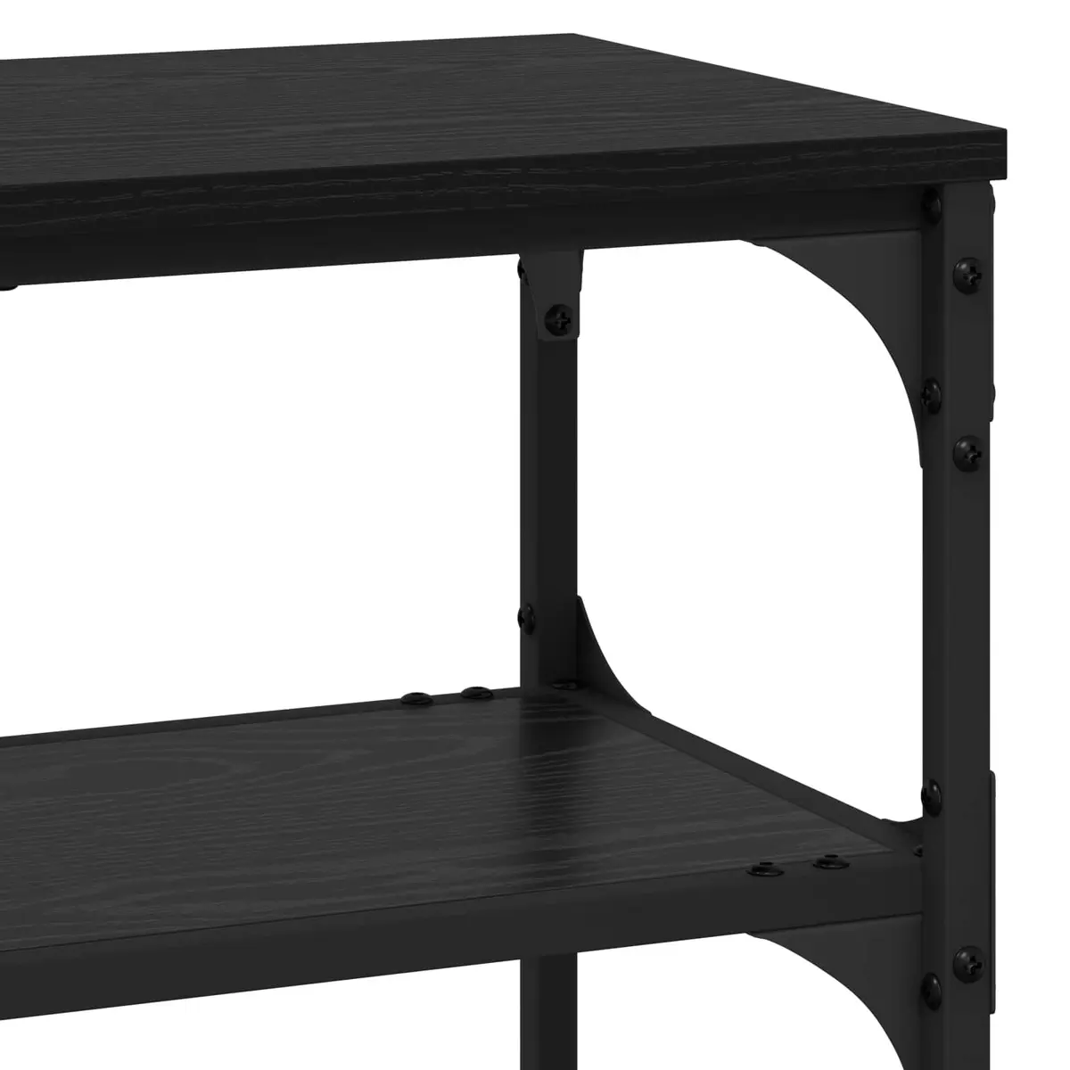 Console Table Industrial Style Narrow Black Engineered Wood Steel