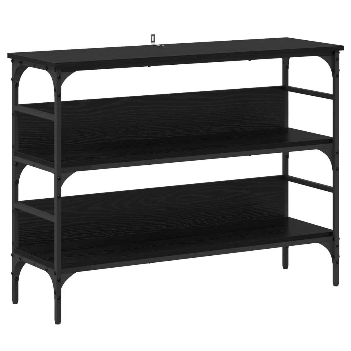 Black Engineered Wood Console Table for Living Rooms