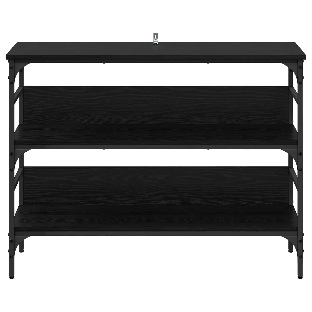Black Engineered Wood Console Table for Living Rooms