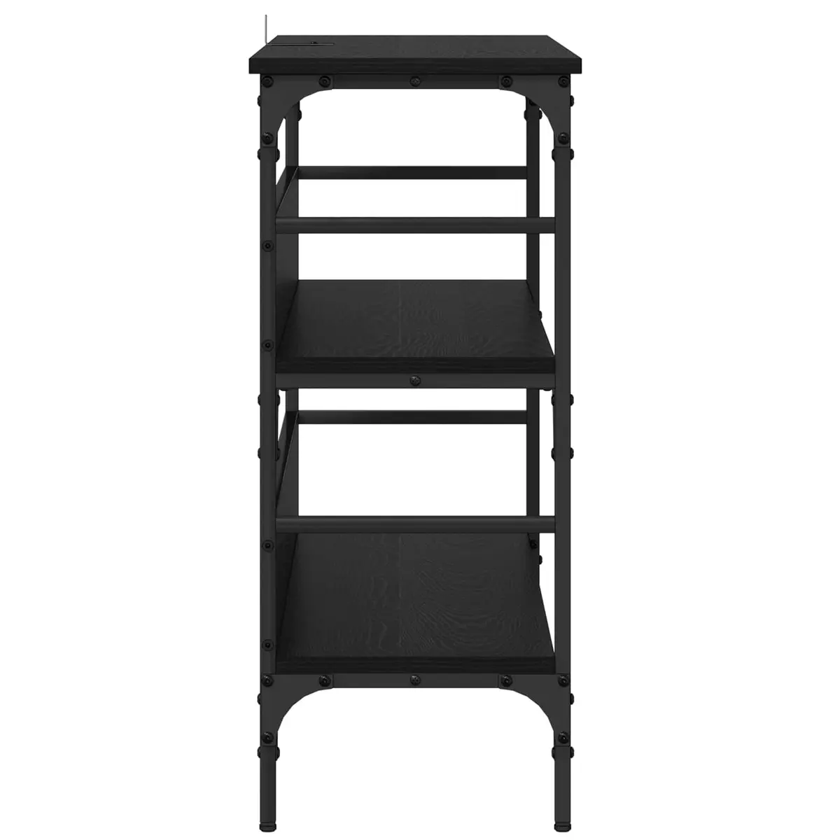 Black Engineered Wood Console Table for Living Rooms