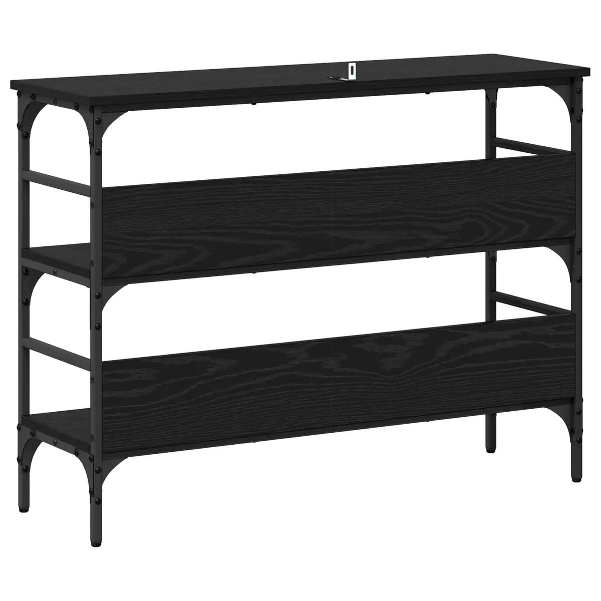 Black Engineered Wood Console Table for Living Rooms