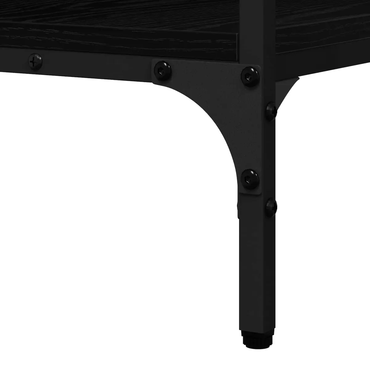 Black Engineered Wood Console Table for Living Rooms