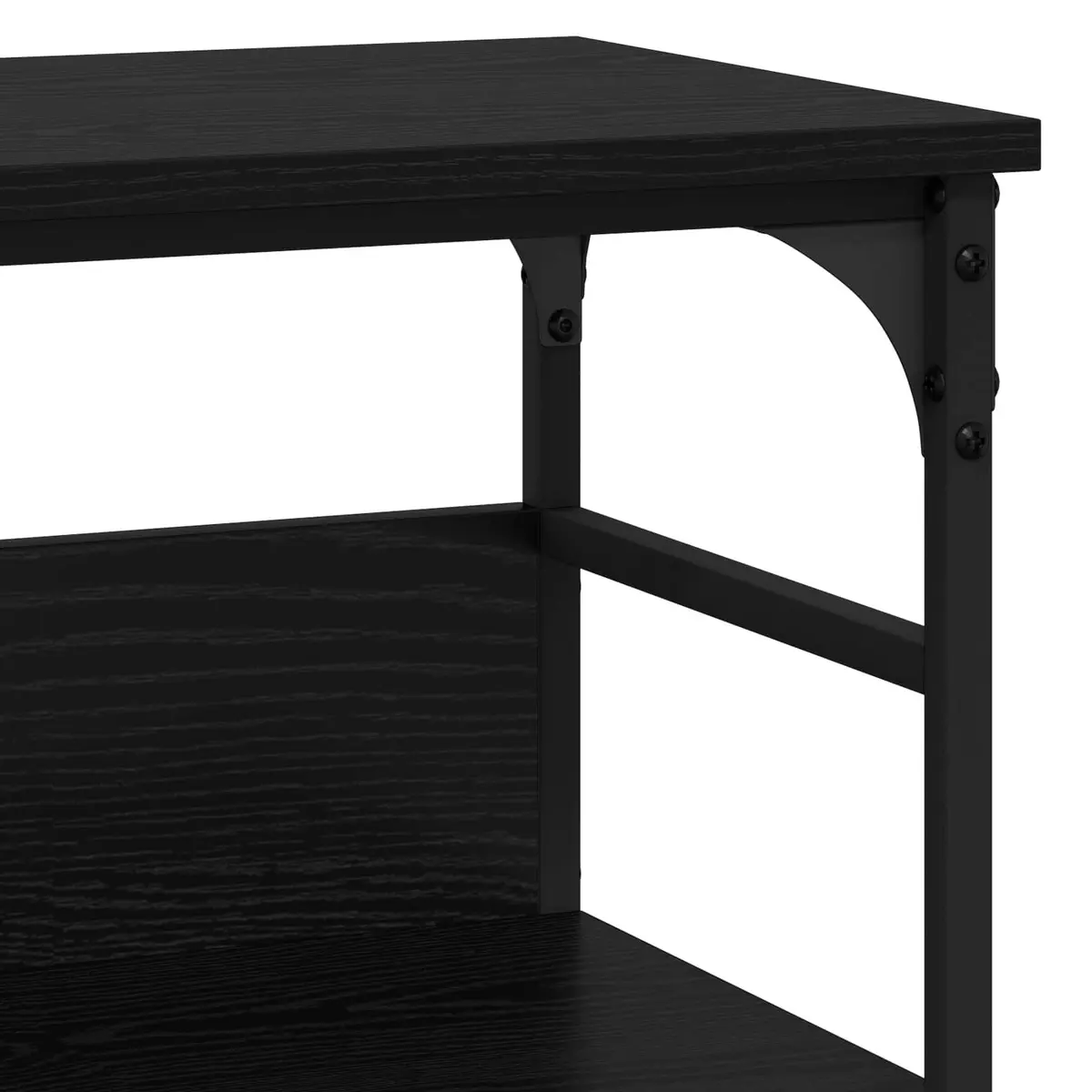 Black Engineered Wood Console Table for Living Rooms
