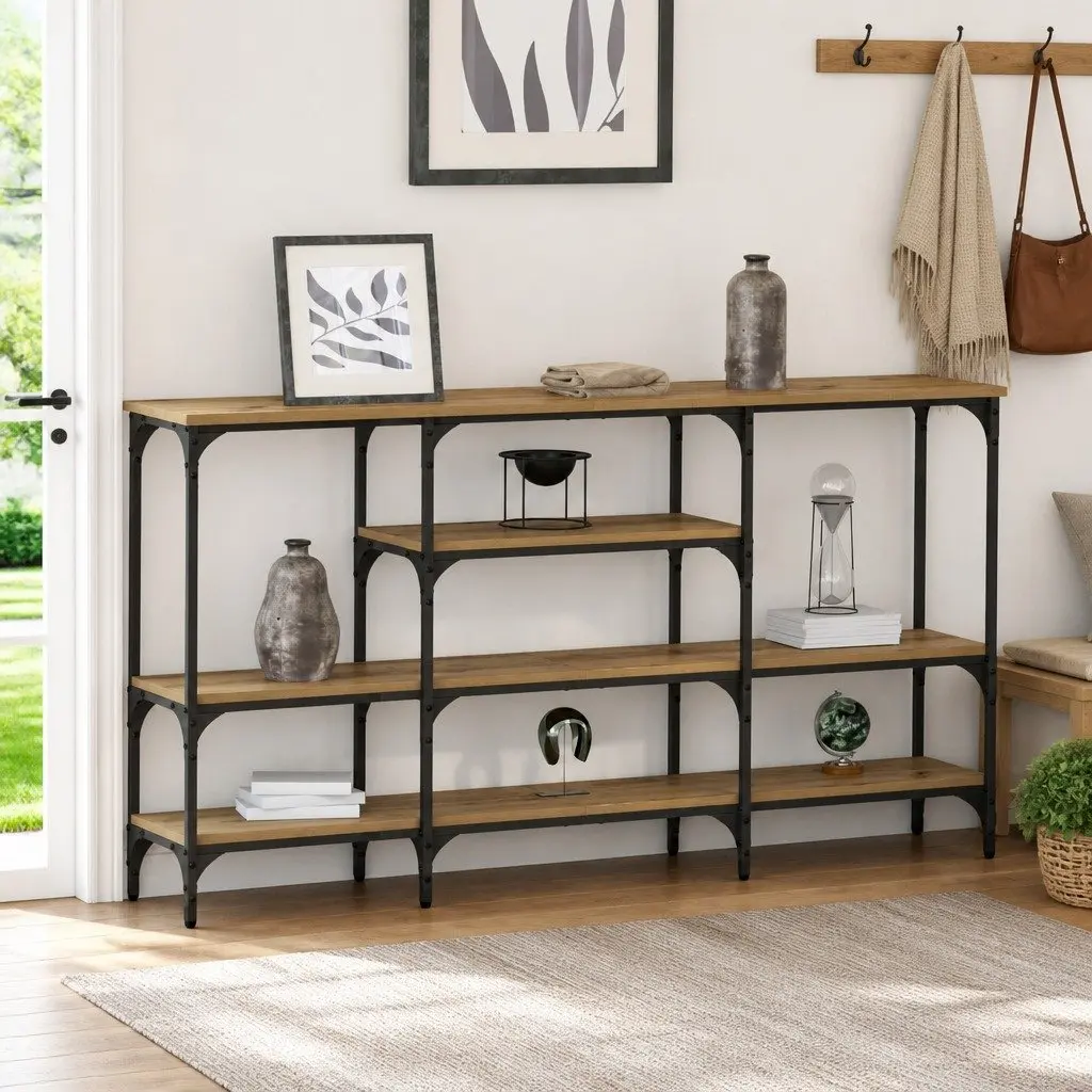 Brown Console Table for Entryway and Living Room