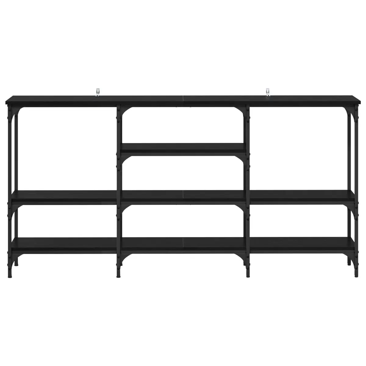 Console Table Industrial Black Oak Steel Frame Engineered Wood 160 x 29 x 80 cm