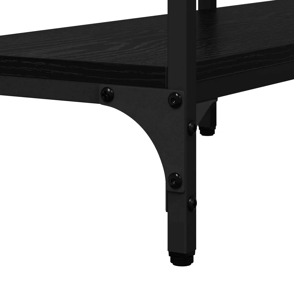 Console Table Industrial Black Oak Steel Frame Engineered Wood 160 x 29 x 80 cm