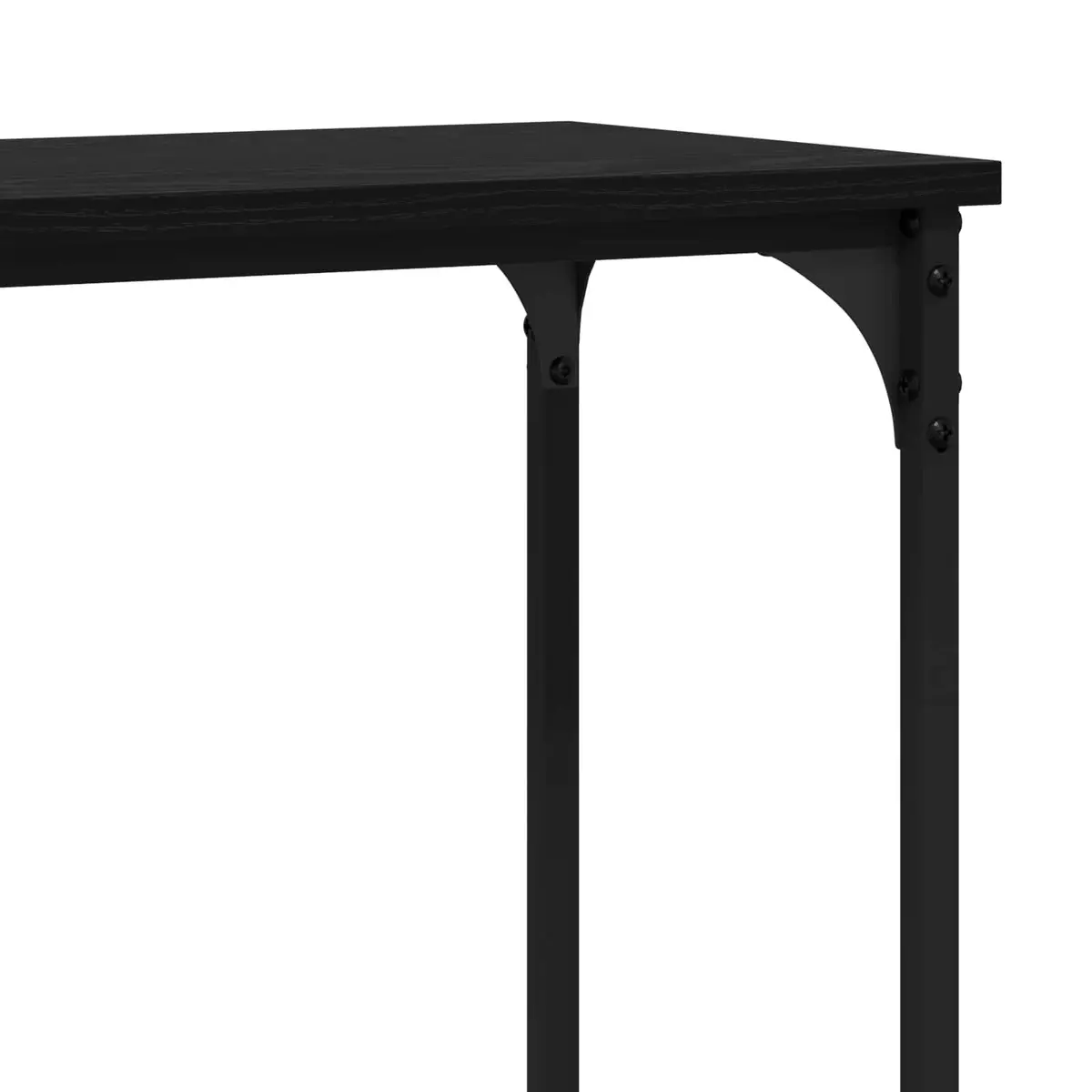 Console Table Industrial Black Oak Steel Frame Engineered Wood 160 x 29 x 80 cm