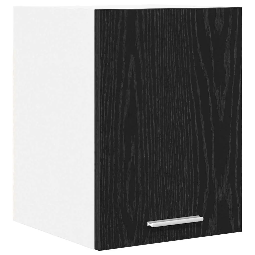 Hanging Kitchen Cabinet Black Oak White Modern 30x31x40cm Engineered Wood