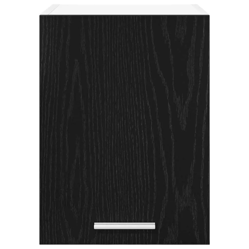 Hanging Kitchen Cabinet Set in Black Oak and White
