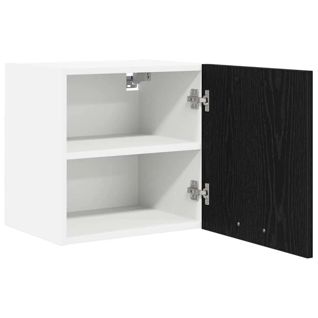 Hanging Kitchen Cabinet Modern Black Oak White 40x31x40cm Engineered Wood Storage