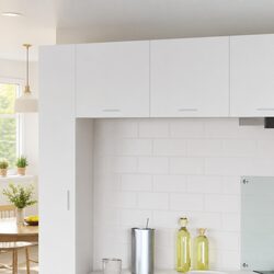 White Modern Hanging Kitchen Cabinets - 2 Piece Set