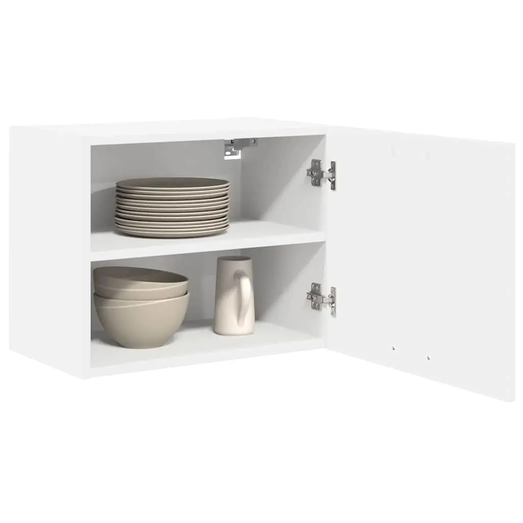 Hanging Kitchen Cabinet 2 Pieces White Modern Storage Engineered Wood Wall Mount