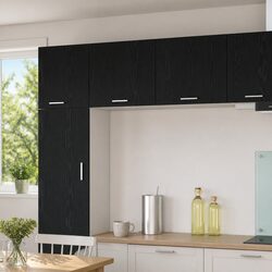 Black Oak and White Hanging Kitchen Cabinet 50x31x40cm