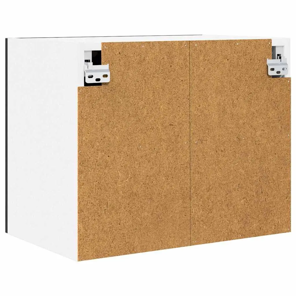 Hanging Kitchen Cabinet Black Oak White Modern 50x31x40cm Engineered Wood