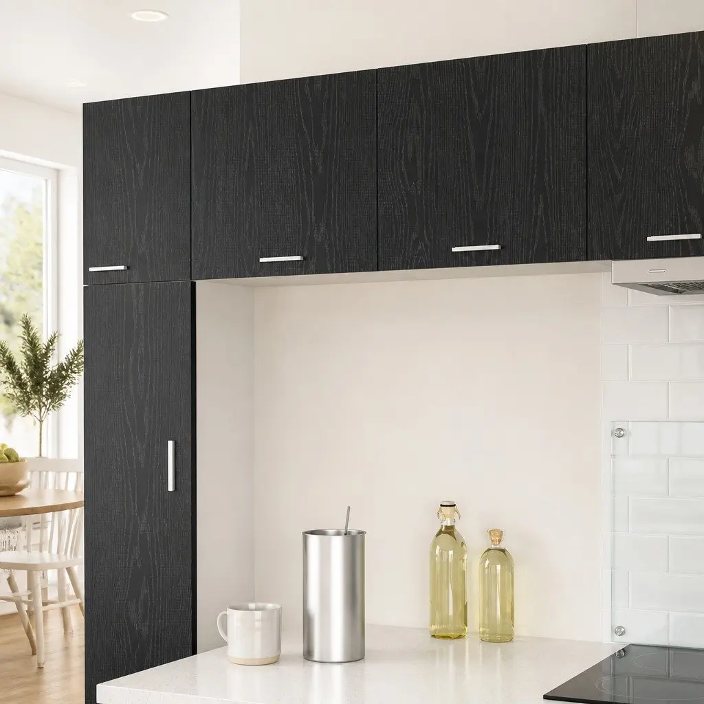 Hanging Kitchen Cabinet Modern Black Oak and White 50x31x40cm Engineered Wood Set of 2