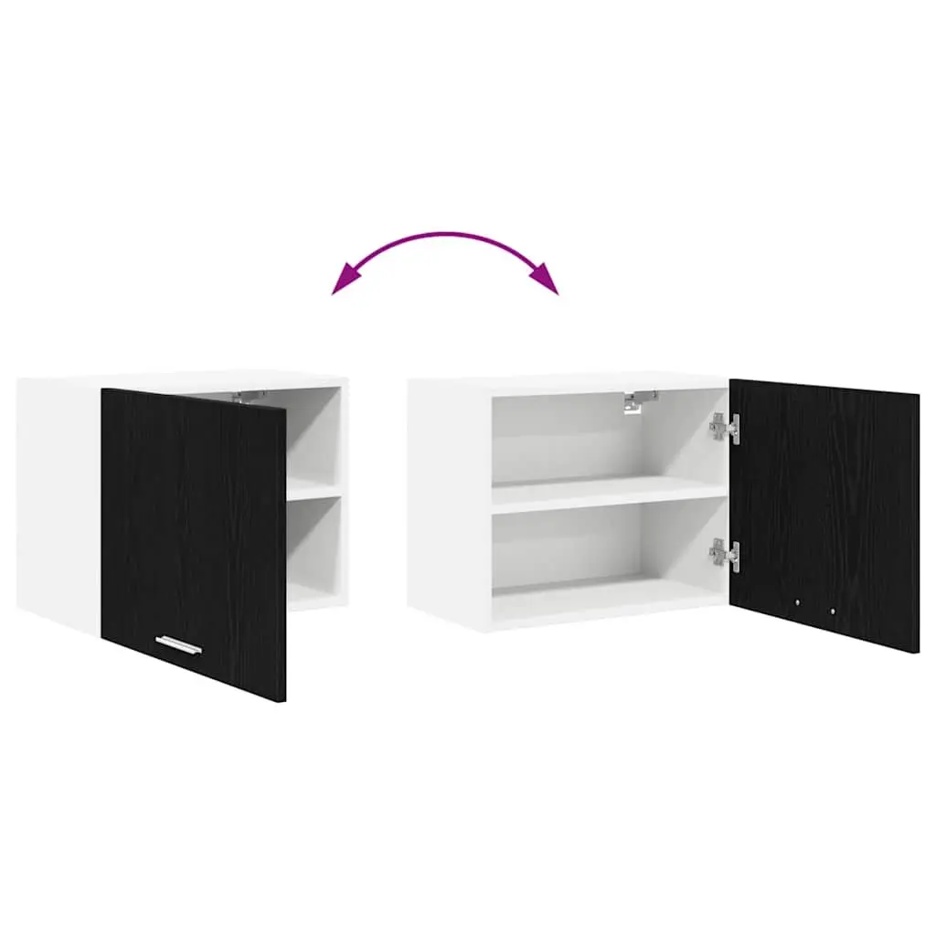 Hanging Kitchen Cabinet Modern Black Oak and White 50x31x40cm Engineered Wood Set of 2