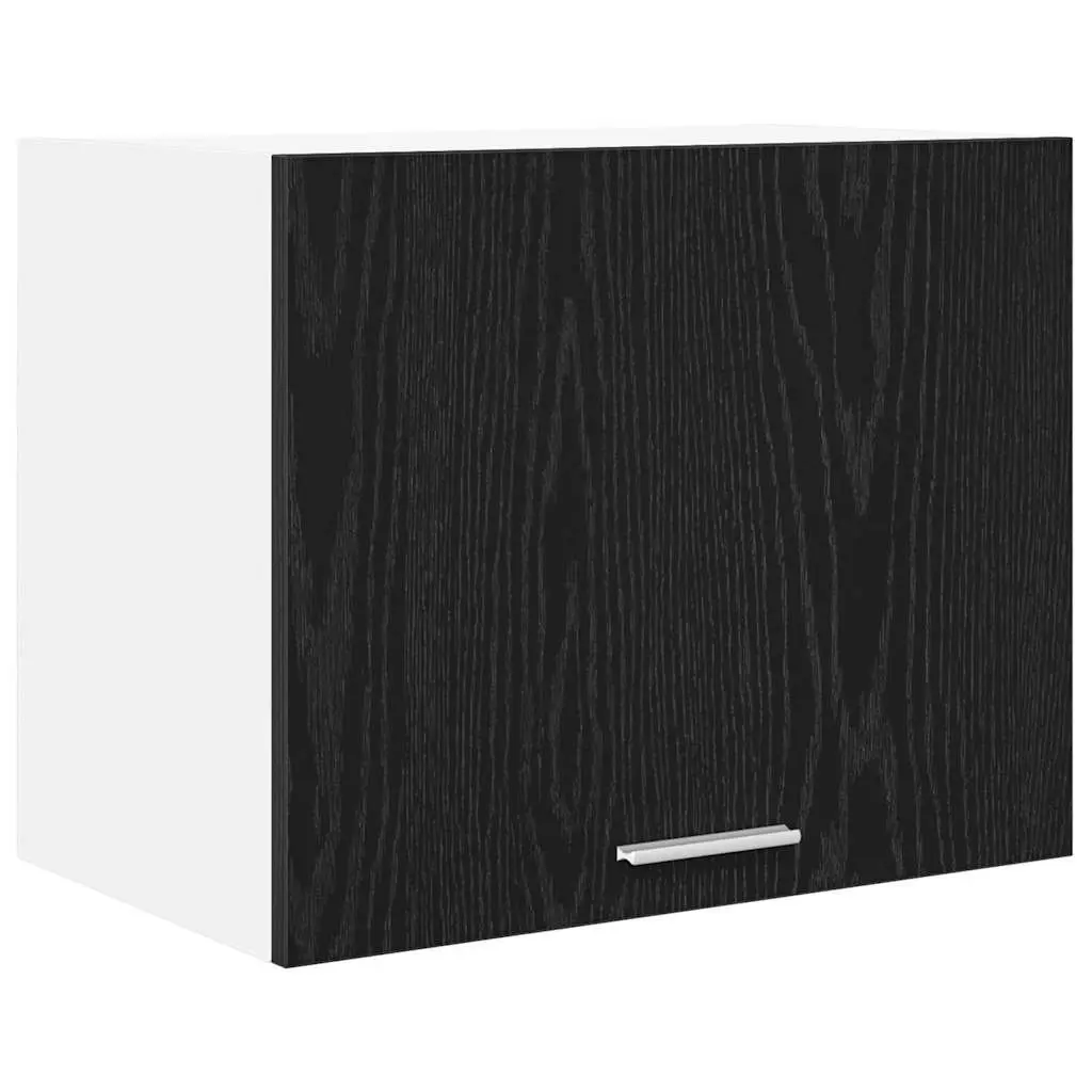 Hanging Kitchen Cabinet Modern Black Oak and White 50x31x40cm Engineered Wood Set of 2
