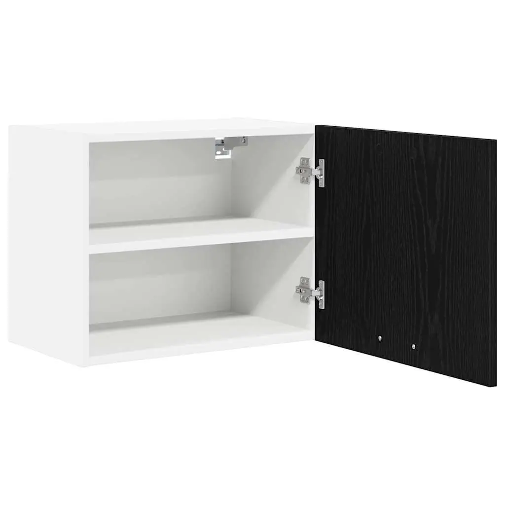 Hanging Kitchen Cabinet Modern Black Oak and White 50x31x40cm Engineered Wood Set of 2