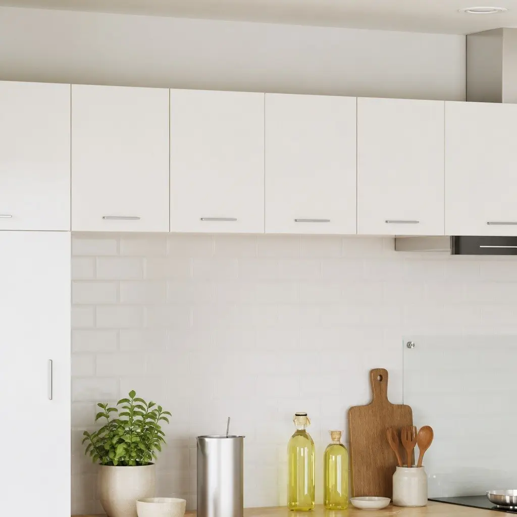 White Modern Hanging Kitchen Cabinet Set, 60x31x40cm