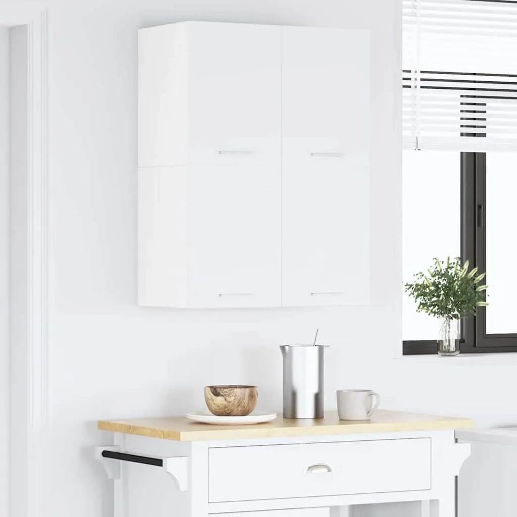 White Modern Hanging Kitchen Cabinet Set, 60x31x40cm