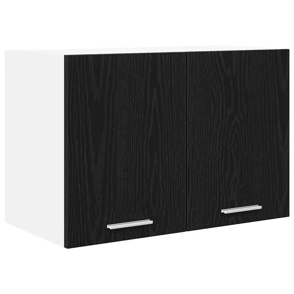 Hanging Kitchen Cabinet Door Storage Black Oak White 60x31x40cm Modern Design
