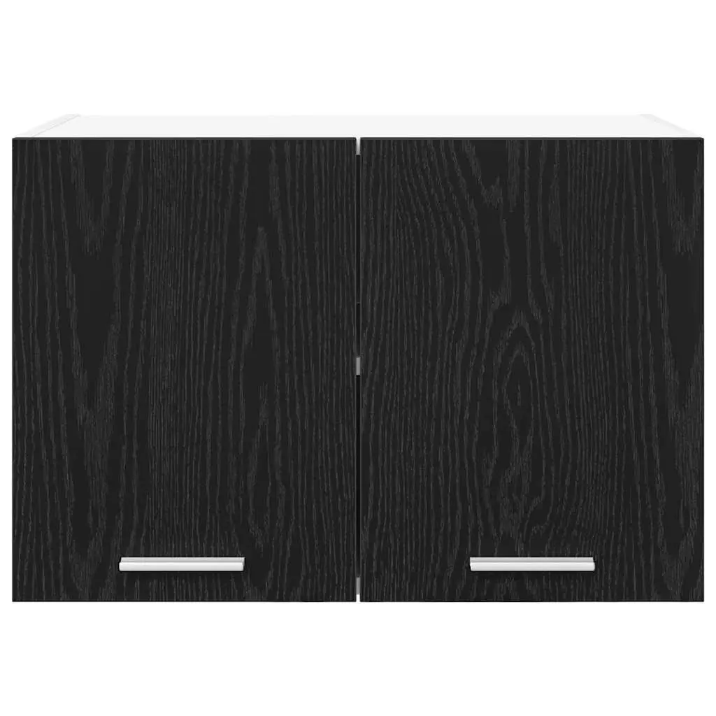 Black Oak and White Hanging Kitchen Cabinet