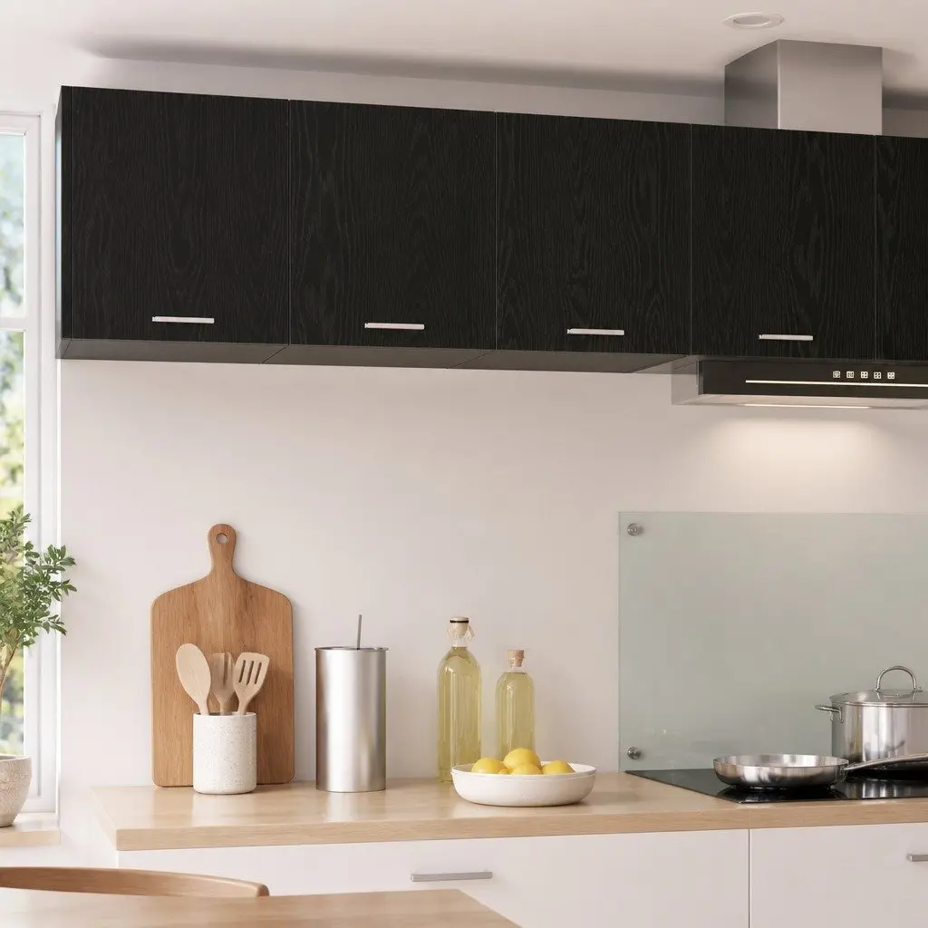 Hanging Kitchen Cabinet Black Oak 80 x 31 x 40 cm Engineered Wood