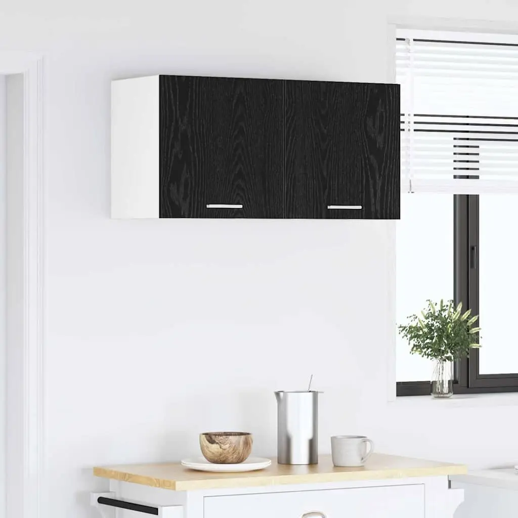 Hanging Kitchen Cabinet Black Oak 80 x 31 x 40 cm Engineered Wood