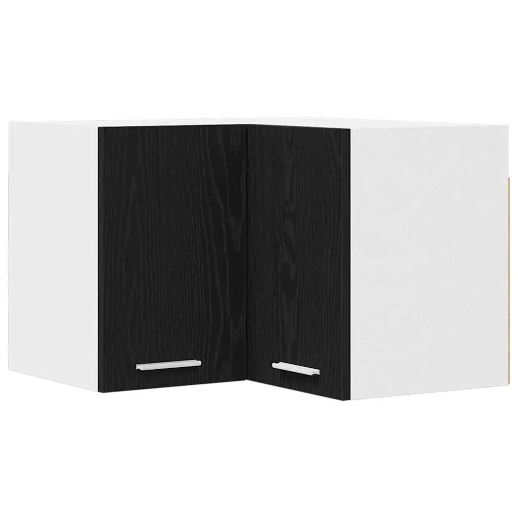 Hanging Kitchen Cabinet Modern Black Oak White 57x57x40cm Engineered Wood