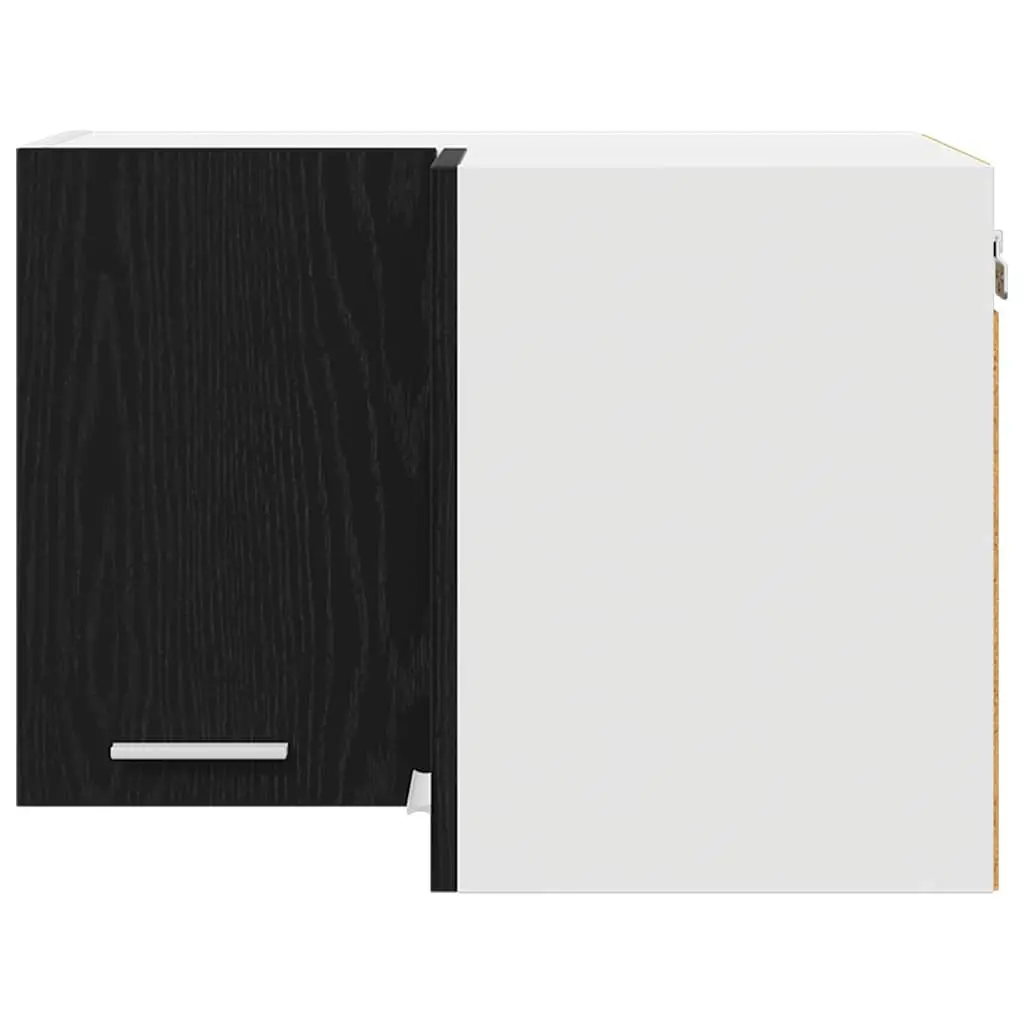 Hanging Kitchen Cabinet Modern Black Oak White 57x57x40cm Engineered Wood