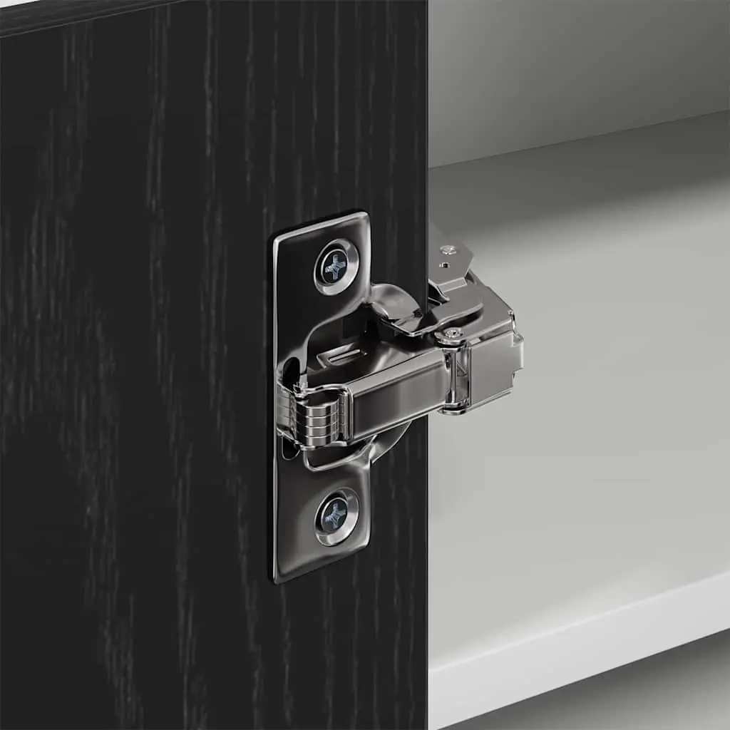 Hanging Kitchen Cabinet Modern Black Oak White 57x57x40cm Engineered Wood