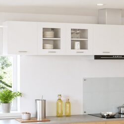 Charming Wall-Mounted Kitchen Cabinet in White