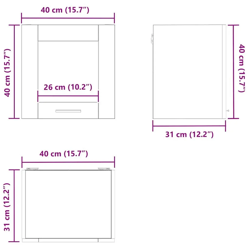 Kitchen Cabinet Wall-mounted White 40 x 31 x 40 cm Engineered Wood