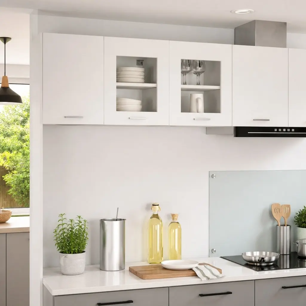 Hanging Kitchen Cabinet Set of 2 in White