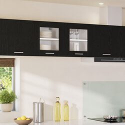 Modern Black Oak Hanging Kitchen Cabinet 40x31x40cm