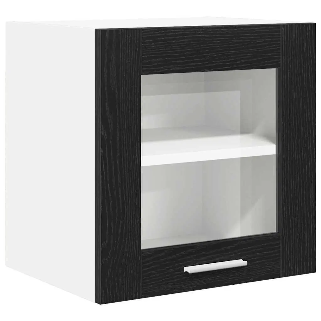 Hanging Kitchen Cabinet Black Oak 40x31x40cm Modern Engineered Wood