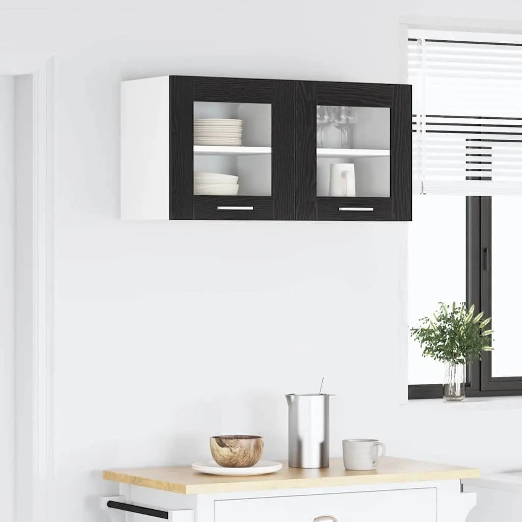 Hanging Kitchen Cabinet Black Oak 40x31x40cm Modern Engineered Wood