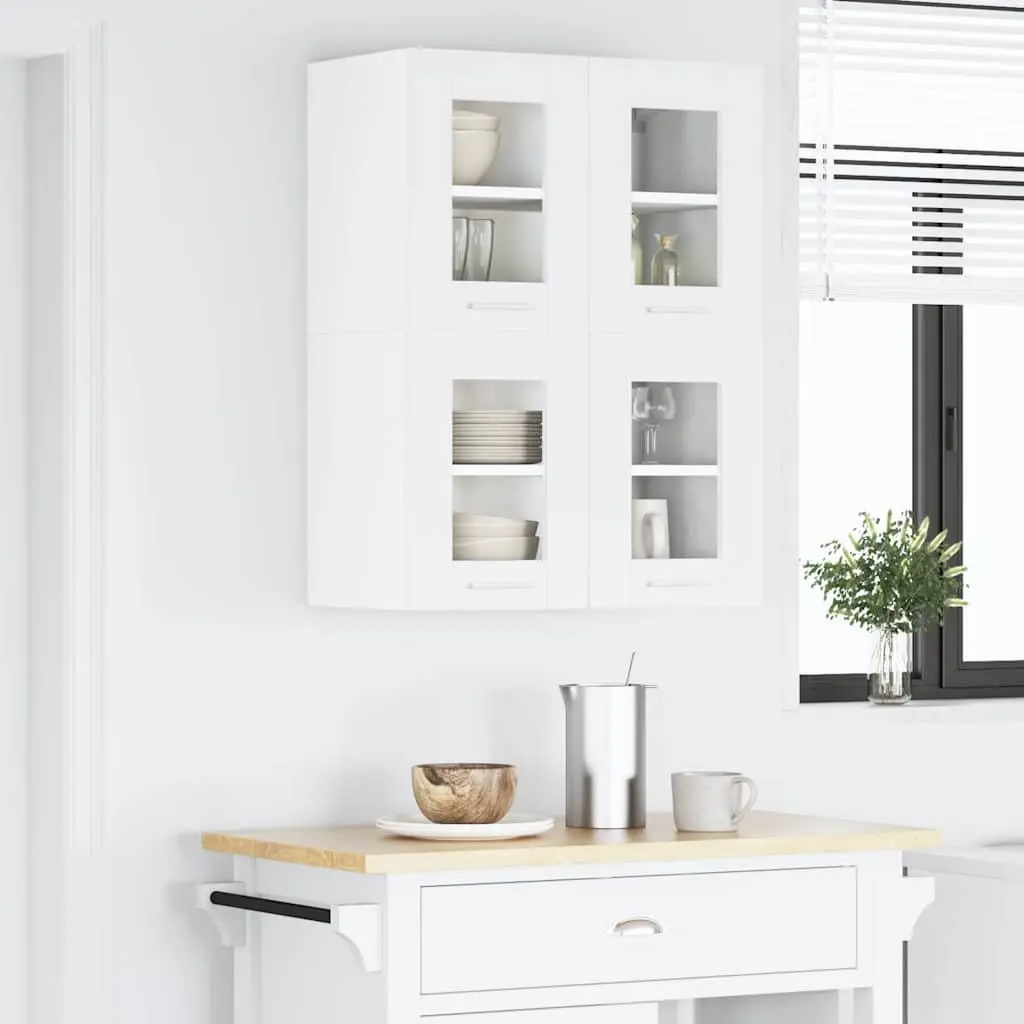 Hanging Kitchen Cabinet with Door White Modern 60cm Engineered Wood