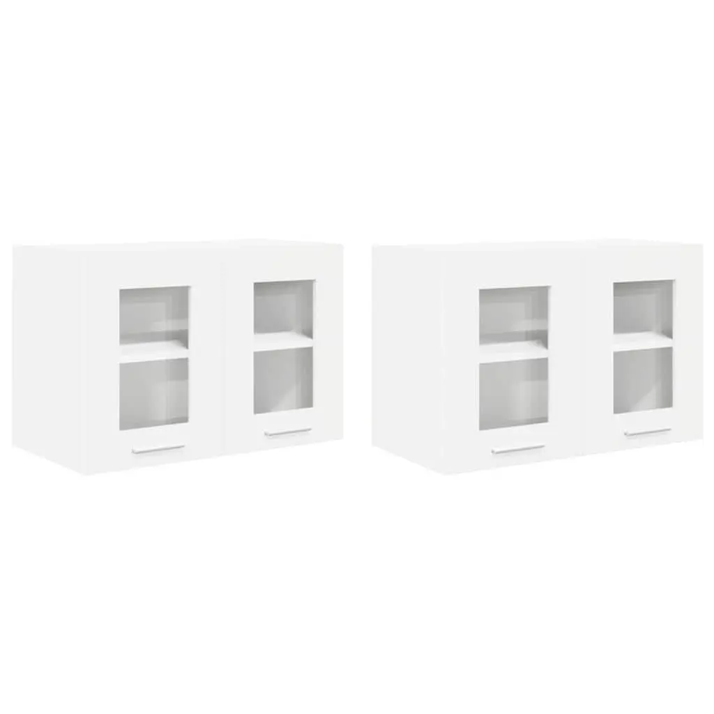 Hanging Kitchen Cabinet 2 pcs White Engineered Wood Modern Storage 60x31x40cm