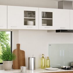 White Hanging Kitchen Cabinet with Door for Storage