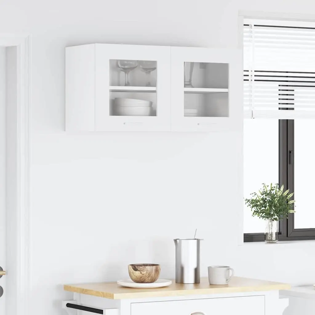 White Hanging Kitchen Cabinet with Door for Storage
