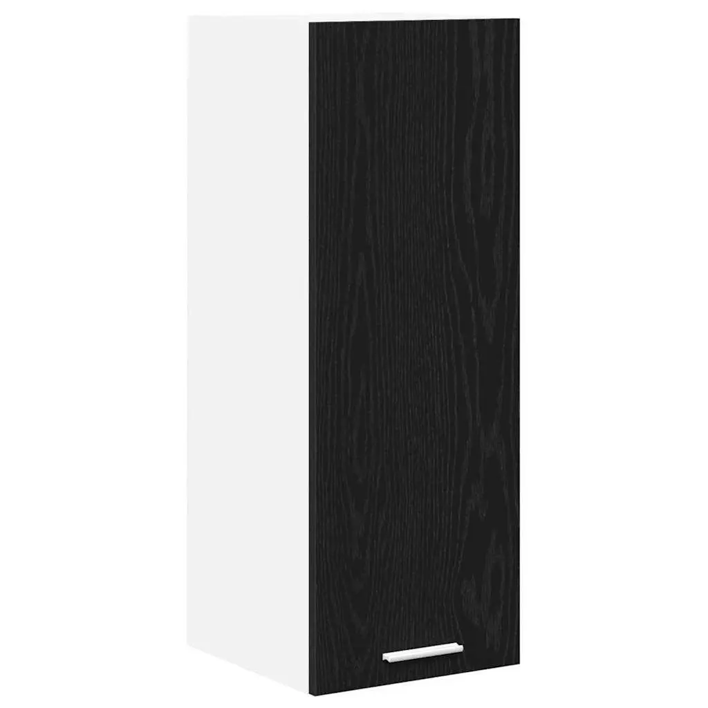 Black Oak and White Kitchen Hanging Cabinet
