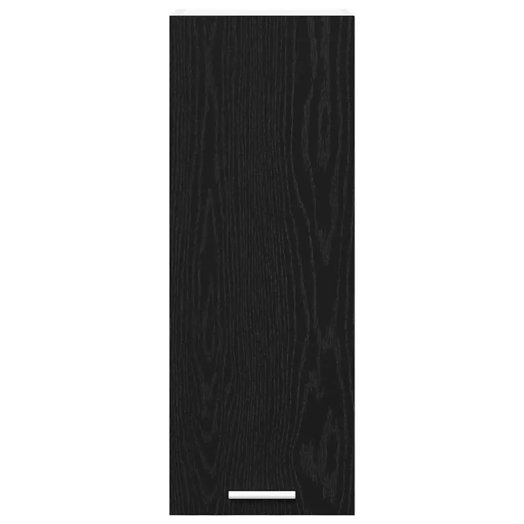 Black Oak and White Kitchen Hanging Cabinet
